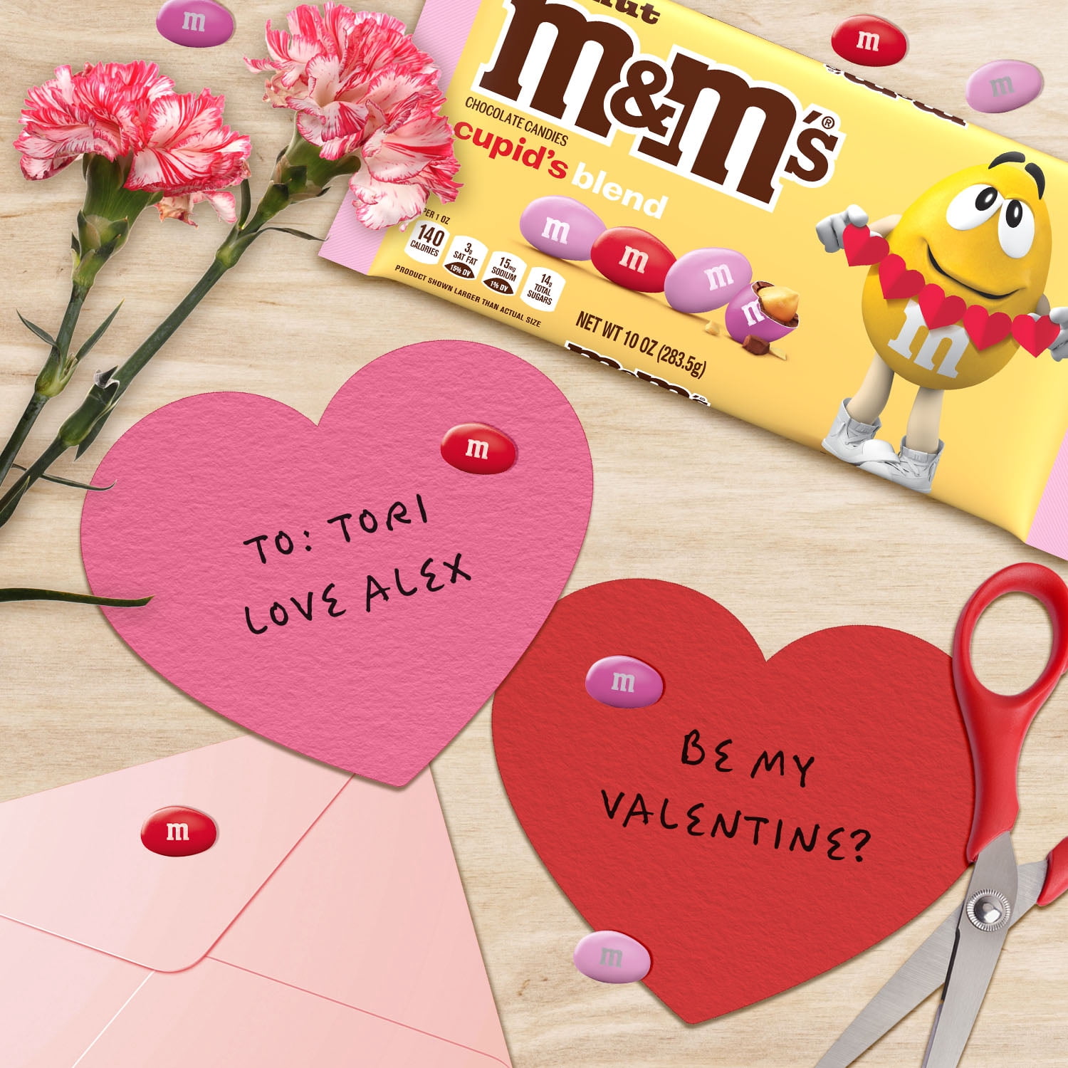 (2 pack) M&M’s Peanut Milk Chocolate Valentine’s Day Candy - 10 oz Bag