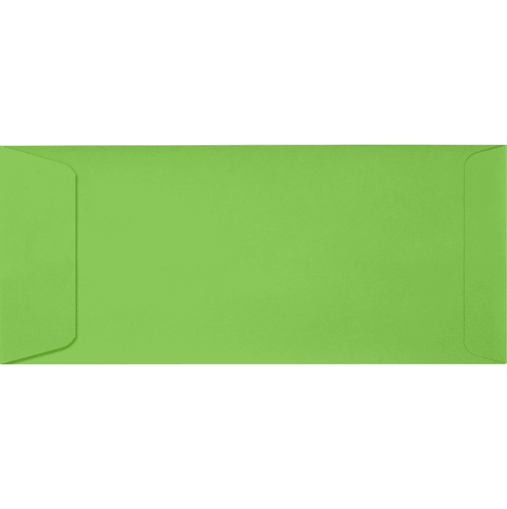 LUXPaper #10 Open End Envelopes w/Peel & Press, 4 1/8 x 9 1/2, Limelight Green, 50/Pack