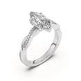 thumbnail image 2 of Ammo Jewel Marquise Cut Diamond Engagement Ring - 2.3 Ct Lab-Created Simulated Diamond with Hidden Halo & Split Shank Setting - 14K White Gold Plated Ring for Wedding or Special Occasion Gift, 2 of 3