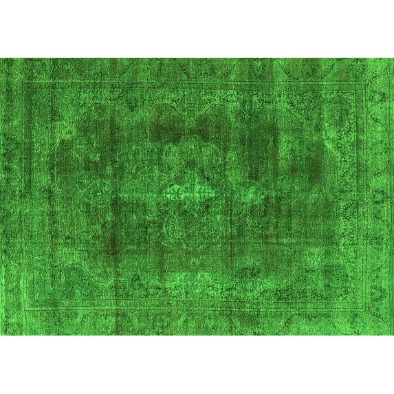 Ahgly Company Indoor Rectangle Oriental Green Industrial Area Rugs, 3' x 5'