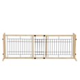 thumbnail image 4 of Pefilos 70" Wide Freestanding Pet Dog Gate for Dogs, 40"-70" Adjustable Wood Dog Fence, Beige, 4 of 15