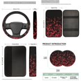 thumbnail image 7 of XYZCANDO Red Bats 14 Pack Auto Seat Covers Full Set Steering Wheel Cover Auto Center Console Armrest Pad Seat Belt Covers Headrest Covers Cup Coasters for Most Cars SUVs Sedans, 7 of 7