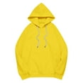 thumbnail image 4 of Women's Hoodies Long Sleeve Sweatshirts Drawstring Pullover Tops with Pocket Casual Loose Blouses Tunic Yellow XXL, 4 of 5
