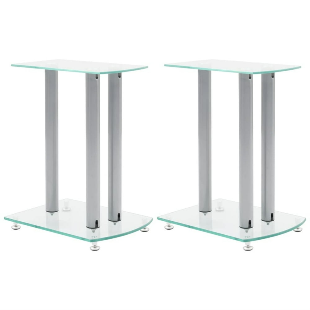 Aluminum Speaker Stands 2 pcs Transparent Safety Glass