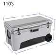 thumbnail image 2 of 110 Quart Rolling Cooler with Wheels – USA Made Hard Sided Ice Chest, Pink White Camo | Frosted Frog, 2 of 2