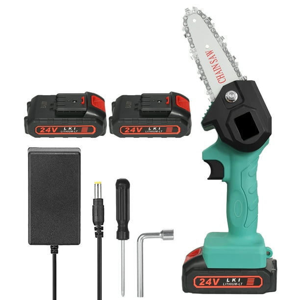 24V Mini Chainsaw 4 Inch 2x1500mAh Cordless Power Chain Saws