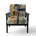 thumbnail image 4 of Designart "Contemporary Blue and Gold Abstraction II" Blue Abstract Upholstered Accent Chair - Modern Arm Chair For Living Room, 4 of 5