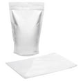 thumbnail image 2 of 100 pcs 7.5"x11.5" Mylar White Aluminum Foil Resealable Stand Up Bags Heat Seal Zipper Lock Reusable Storage Pouches for Zip Food Storage Lock Packaging with Tear Notches, 2 of 6