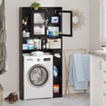 thumbnail image 2 of Vabches Over The Toilet Storage Cabinet, Farmhouse Bathroom Space Saver Organizer Storage Cabinet with Adjustable Shelf and Acrylic Doors, 2 of 6