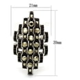 thumbnail image 2 of Luxe Jewelry Designs Women's Stainless Steel Ring with Black Jet Crystals - Size 6, 2 of 4
