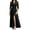 Black, variant on Women's Denim Print Maxi Shirt Dress Mesh Patchwork Long Sleeve Button Down A-Line Flowy High Slit Casual Party Dress with Collar