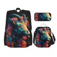 thumbnail image 1 of Fotbe Colorful Flower Goat Set Escolar 3 en 1 para Niños - Mochila Duradera con Lonchera Aislante y Estuche para Lápices - Mochila Escolar para Niños y Niñas, 1 of 7