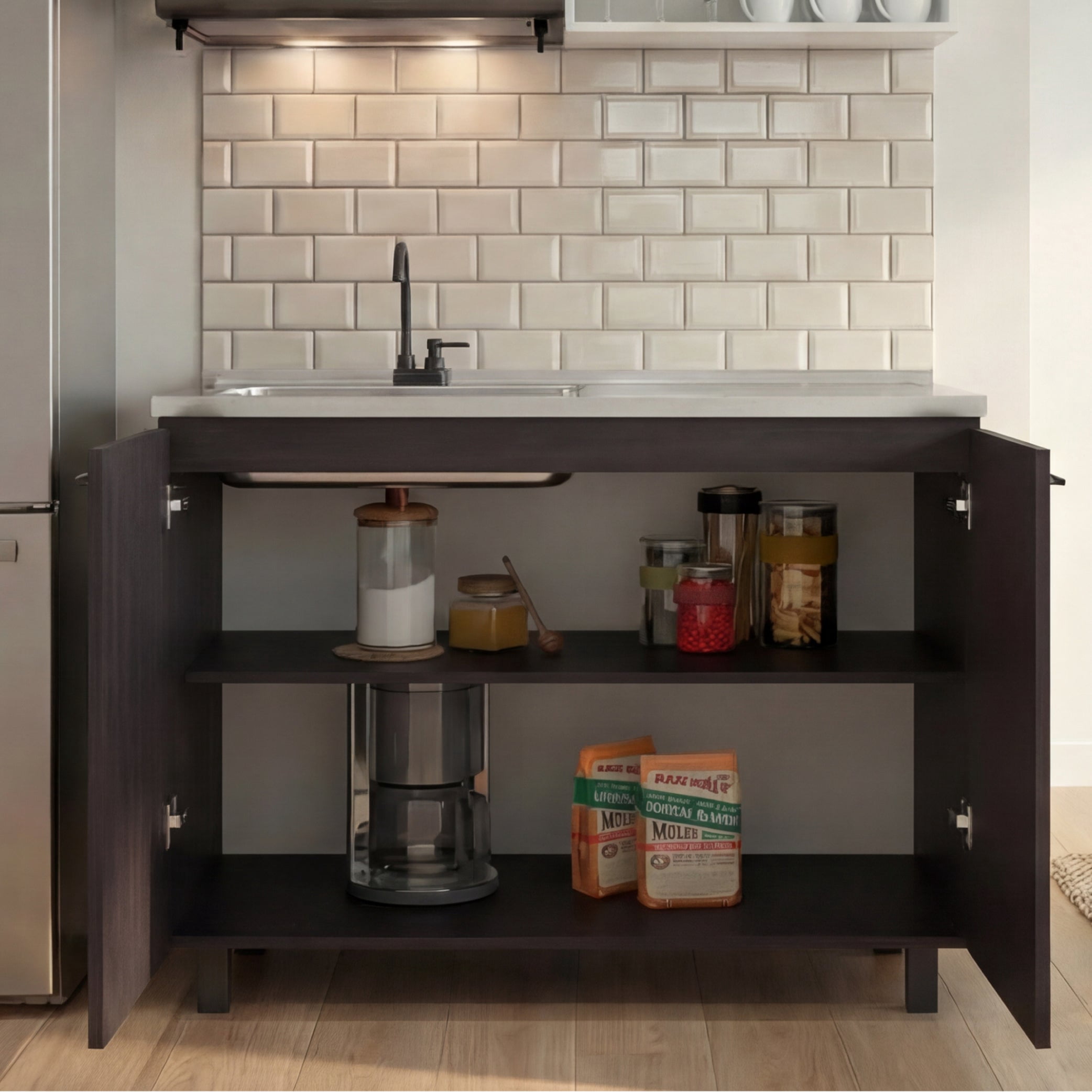 TUHOME Napoles Utility Sink Complete with Faucet Included, Freestanding Base with Legs