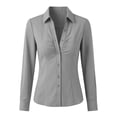 thumbnail image 5 of StSilkitty Button down Shirts for Women Solid Color Long Sleeve Collared Blouses Lightweight Dressy Casual Tops, 5 of 6