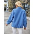 thumbnail image 3 of Yidarton 2022 Winter New Products Ladies Tops Fashion Sports Ladies Coats Ladies Versatile Casual Tops One Piece Blue S, 3 of 7