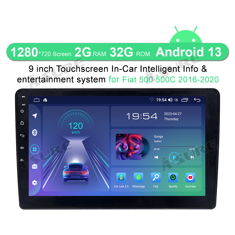 Fiat 500 (07-15) Radio CarPlay & Android Auto
