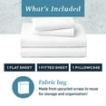 thumbnail image 3 of WelHome 100% Cotton Percale 3-Piece Twin Size Deep Pocket Bed Sheets Set, 1 Fitted, 1 Flat Sheet with 1 Pillowcase, White, 3 of 8