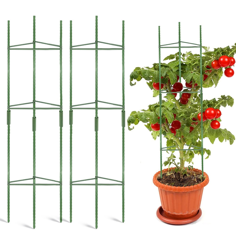 12xBracket Plastic Plant Stem Support Tomato Cage Stakes For Climbing Vegetables
