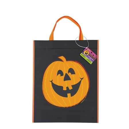 Halloween Bag Crafts - Large Plastic Pumpkin Halloween Favor Bag, 15 x 12 in, 1ct