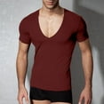 thumbnail image 3 of CENL Men Casual Gym Muscle Tops Big V-Neck Short Sleeve Bodybuilding Sport Fitness, 3 of 9