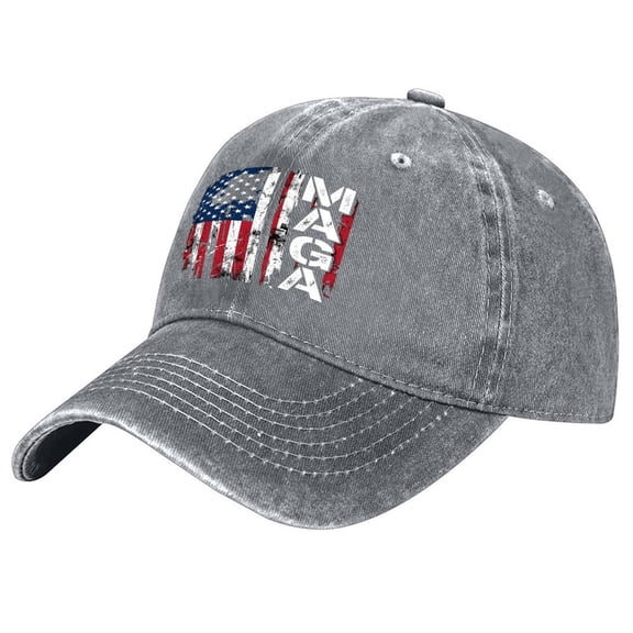 Vintage Washed Baseball Cap for Men and Women, Adjustable Low Profile Dad Hat, Cotton Curved Brim Casual Outdoor Hat,Distressed MAGA Flag