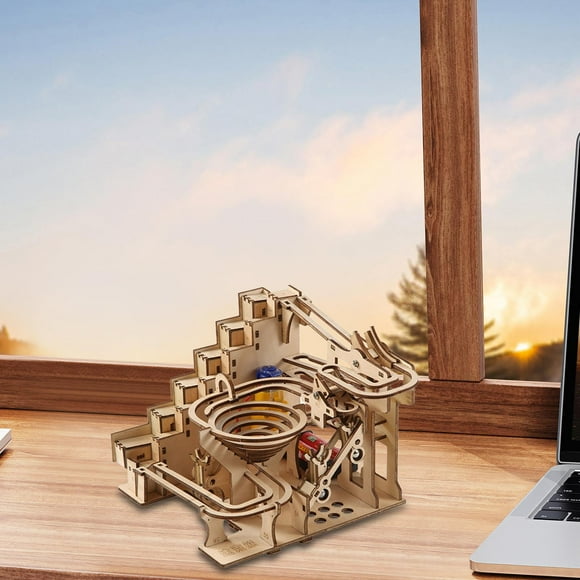 Pista de , modelo eléctrico 3D, rompecabezas de madera, juguetes DIY, divertidos kits de construcción de modelos con transmisión por engranajes