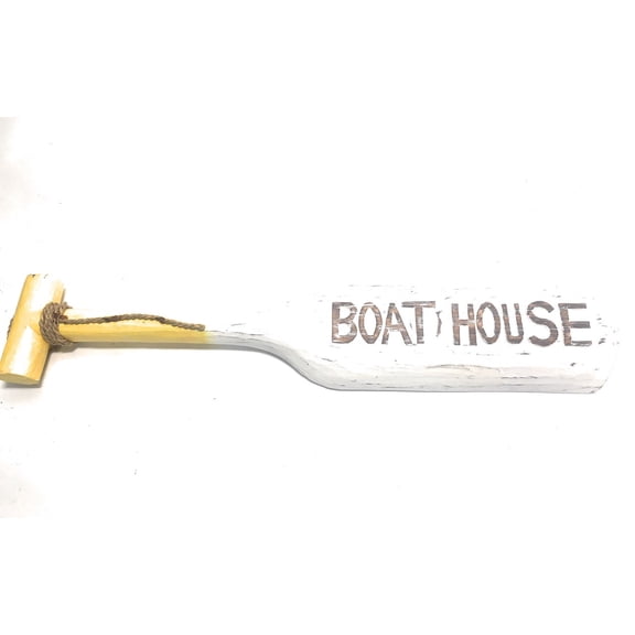 Boat House Oar 22" Wall Hanging - Rustic Yellow Nautical Decor | #Ort1701655y