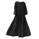 thumbnail image 5 of Mujeres Vestido Casual Suelto Y Casual Tres Cuartos de Mangas Cuello en V Vestido de Lino Mujeres, 5 of 7