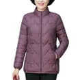 thumbnail image 1 of MAWCLOS Ladies Lightweight Solid Color Puffer Coats Winter With Pockets Down Jackets Purple 3XL, 1 of 4