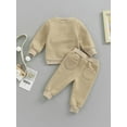 thumbnail image 4 of Bagilaanoe 2Pcs Newborn Baby Girl Boy Long Pants Set Long Sleeve Pullover Tops+ Trousers 6M 12M 18M 24M Infant Warm Plus Velvet Thickening Clothes, 4 of 9