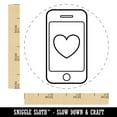 thumbnail image 2 of Mobile Tablet Phone Outline With Heart Self-Inking Rubber Stamp Ink Stamper - Black Ink - Small 3/4 Inch, 2 of 7