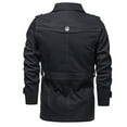 thumbnail image 5 of Tuphregyow Men Fleece Jacket Trendy Solid Warm Fall Winter Outwear Hiking Casual Long Sleeve Lined Zip Up Flannel Coat Black XXXL, 5 of 5