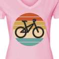 thumbnail image 4 of Inktastic Bicycle Vintage Cyclist Sunset Women's V-Neck T-Shirt, 4 of 5