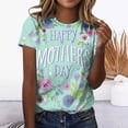 thumbnail image 2 of Camiseta informal para mujer, blusa estampada con cuello redondo y manga corta, Tops OAVQHLG3B Store  lin121212, 2 of 4