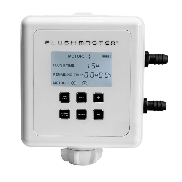 Sistema de descarga externo Flushmaster de 2 salidas con dos mangueras de 15 pies