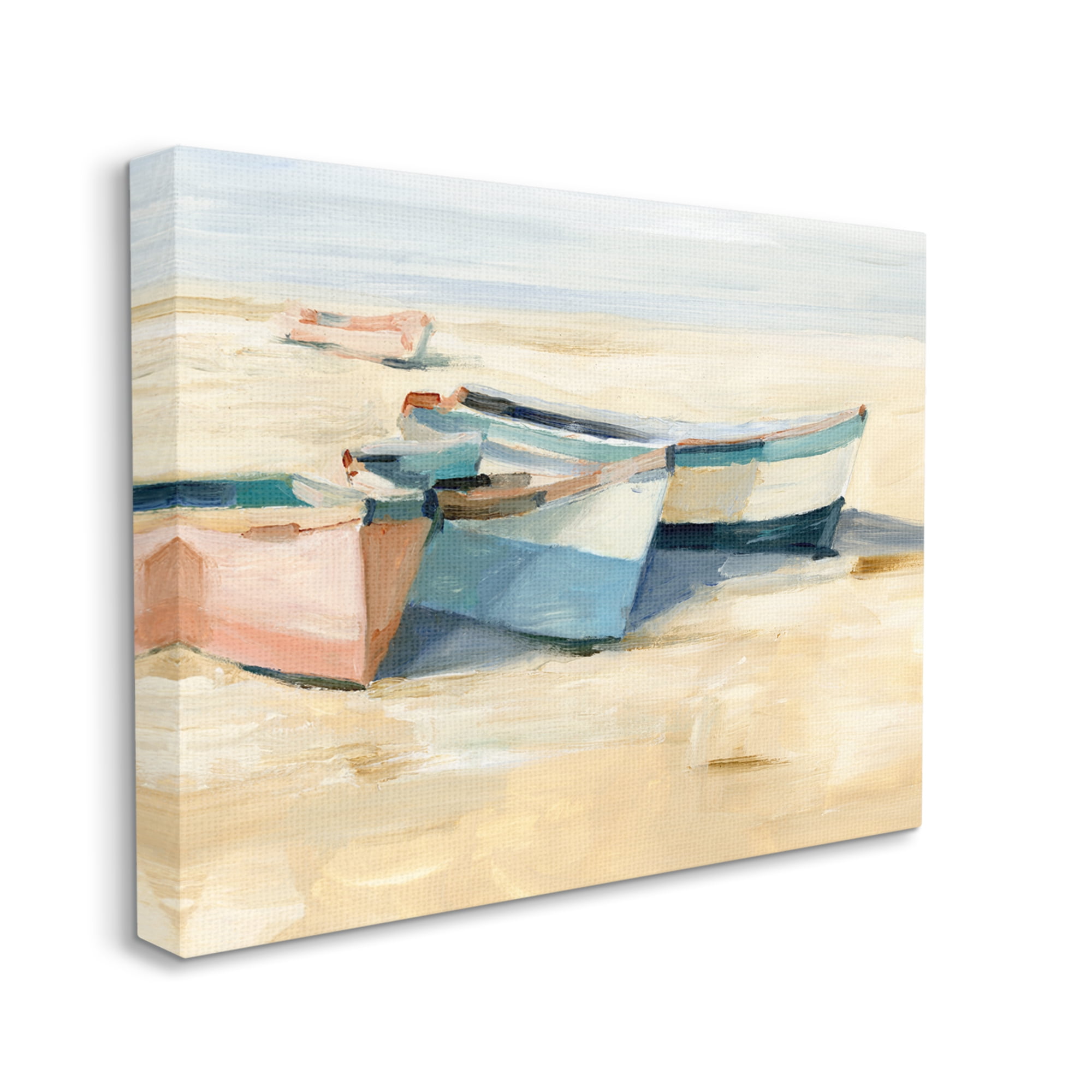 Stupell Industries Docked Boats Painting Transportation Painting Gallery Wrapped Canvas Art Print Wall Art, 48 x 36