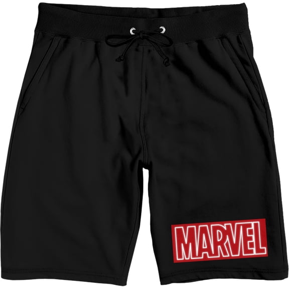 Marvel Comics Logo Men's Black Sleep Pajama Shorts
-Large