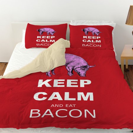 Manual Woodworkers & Weavers Keep Calm and Eat Bacon Duvet Cover