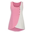 thumbnail image 4 of UPPADA Womens Color Block Tank Tops Trendy Comfy Tunic Tops Cute Crewneck Cami Tank Top Long Shirts To Wear with Leggings ,L Pink Tank Tops, 4 of 6
