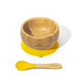 thumbnail image 1 of allBambu Bamboo Baby Bowl with Suction & Spoon- Yellow, 1 of 6