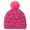 1-Hot Pink72, variant on Oiyii Toddler Girls Single‑Pom Knit Beanie Solid Winter‑Warmth Kids Headwear Daily‑Use Party Cap, Navy