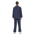 thumbnail image 4 of GLOBAL Mens Yarn Cotton Pajama Set, Long Sleeve Button Down PJ Set for Men Plaid Mens Sleepwear, Sizes S-XXL, 4 of 5