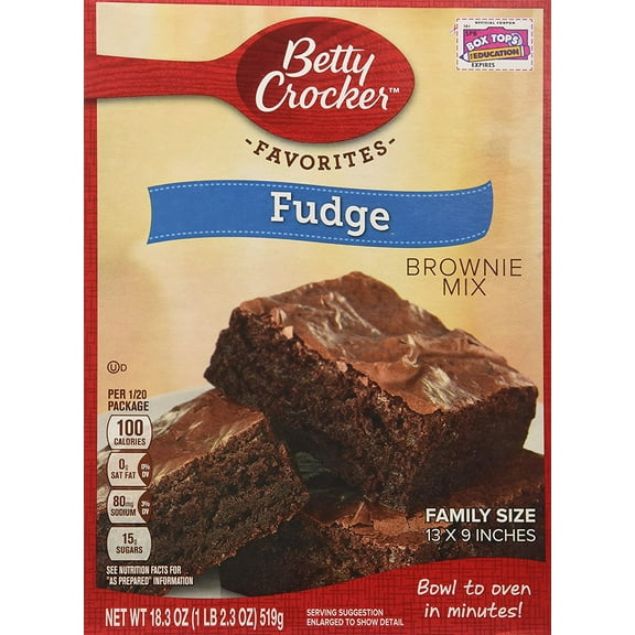 Betty Crocker Fudge Brownie Mix Family Size 18.3oz. (Pack of 4)