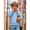 thumbnail image 4 of BemeyourBBs Toddler Baby Boy Patriotic Sweatshirt Shirts Infant Baby Boys 4th of July Outfit USA Flag in Tractor Embroidery Long Sleeve Lapel Half Zipper Pullover Sweater Shirt Tops, 4 of 9
