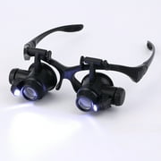 Loupe Horloger Montre Reparation 20x Binoculaire Lunette Monture LED Lampe