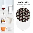 thumbnail image 6 of Lsque colorful Skull dog flower Pattern 4" Drink Coasters Set of 4, PVC Leather Absorbent Coasters, Table Coaster Set Decorative Coffee Cup Coasters Housewarming Gift -Round Shape, 6 of 6