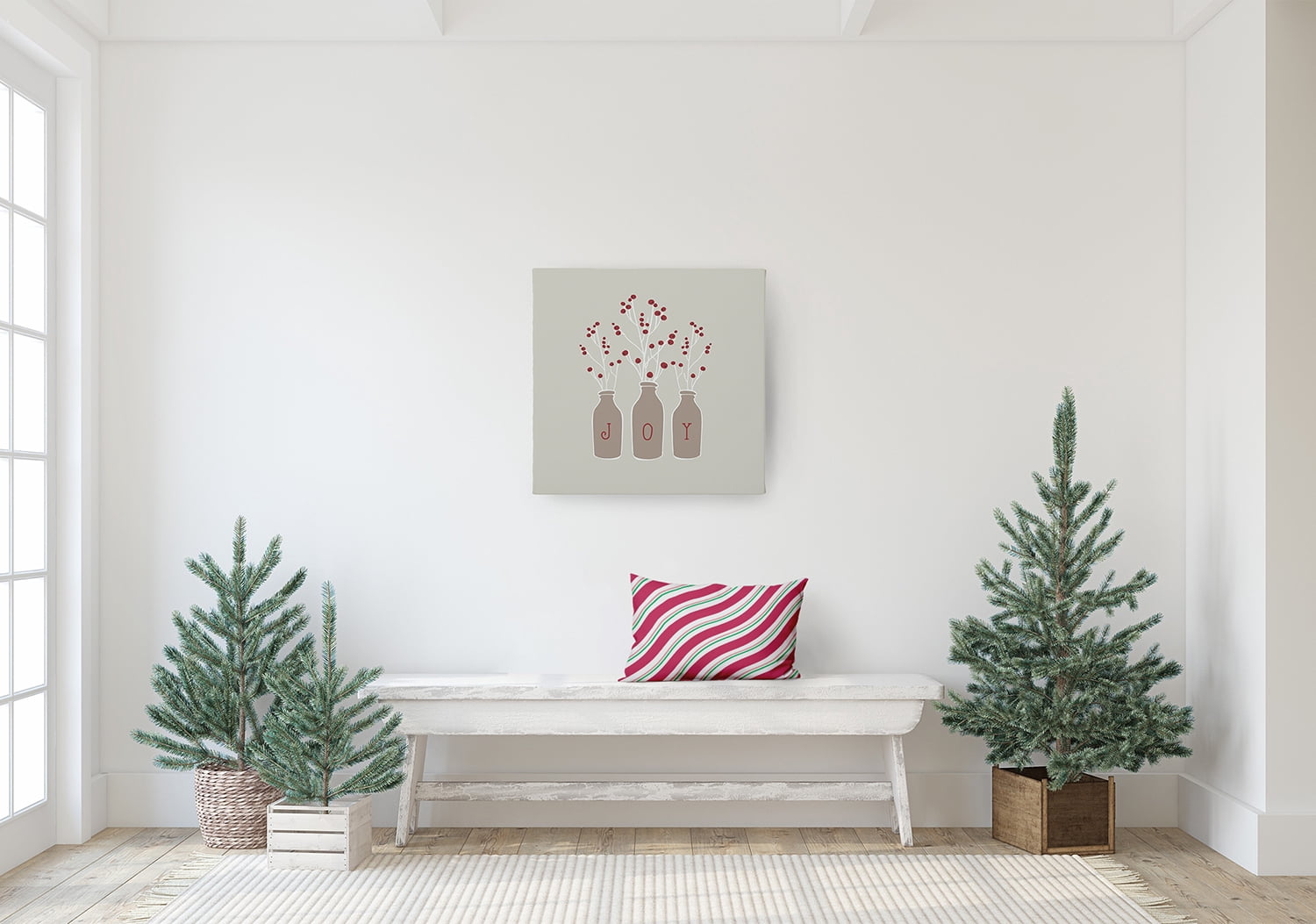 20" x 14" Simply Daisy Candy Stripes Polyester Accent Pillow, Holiday Pink Qty 1