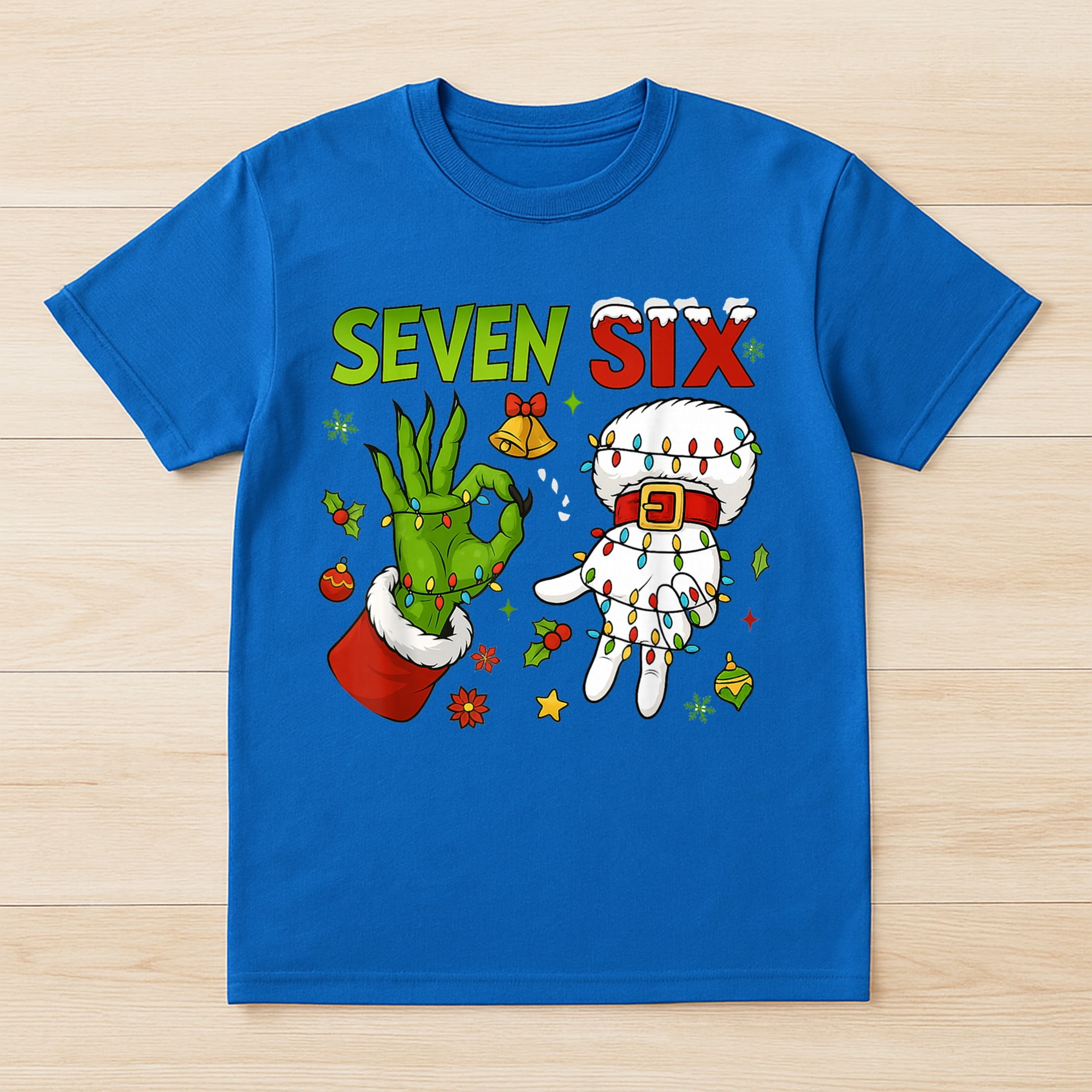 Six Seven 67 Meme T-Shirt – Christmas Elf Humor Theme – Boys and Teens Gift