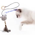 thumbnail image 4 of Shulemin - Juguete interactivo para mascotas con plumas y decoración de dibujos animados, color gris, 4 of 8