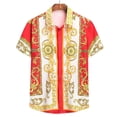thumbnail image 5 of Camisas con estampado 3D de textura de lujo para hombres, ropa de moda para vacaciones, blusas de calle para hombres, blusa de solapa de verano de manga corta, top Y2k, 5 of 5